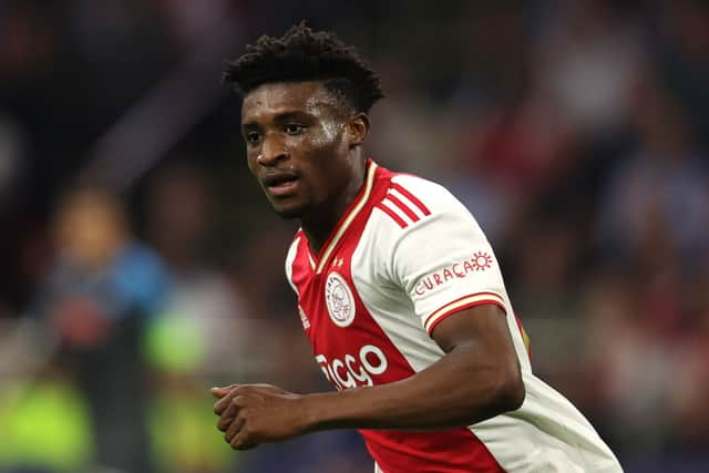 Mohammed Kudus of Ajax in action during the UEFA Champions League group A match (Photo by Dean Mouhtaropoulos/Getty Images)