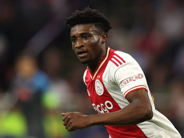 Mohammed Kudus of Ajax in action during the UEFA Champions League group A match (Photo by Dean Mouhtaropoulos/Getty Images)