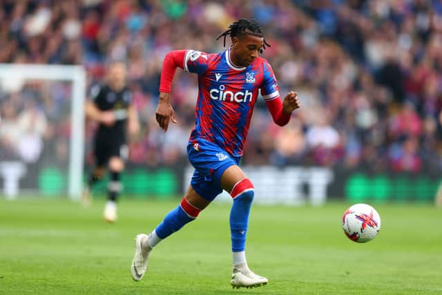 Michael Olise of Crystal Palace in action during the Premier League match between Crystal Palace  (Photo by Bryn Lennon/Getty Images)