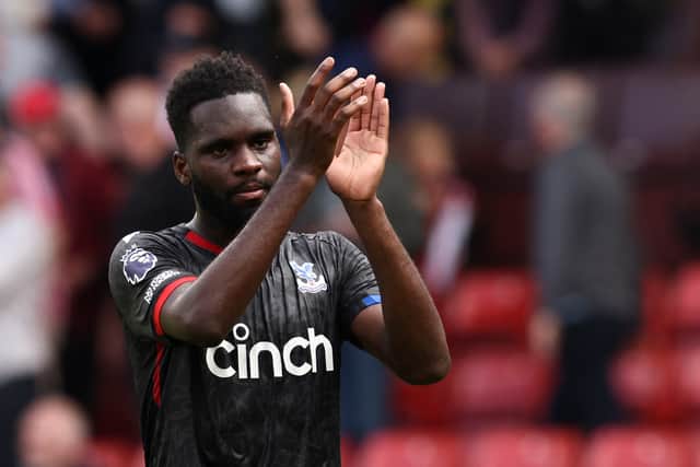 Crystal Palace’s Odsonne Edouard applauds the crowd
