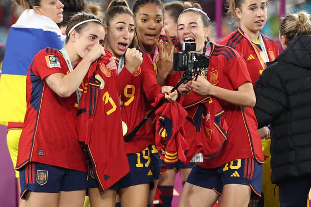 Spain’s players and staff initially celebrated separately - some players did later celebrate with Vilda, but many did not.