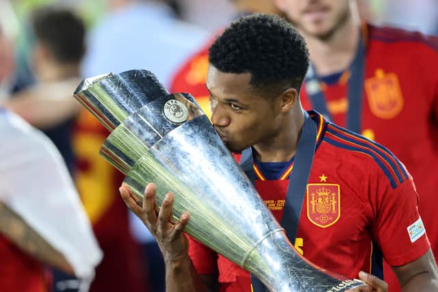 Despite struggling for regular minutes at Barcelona, Fati was still part of Spain’s Nations League-winning squad.
