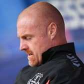 Everton manager Sean Dyche. The Toffees boss prepares for a visit from Wolves on Saturday afternoon, and we have named our predicted line-ups for both sides below.