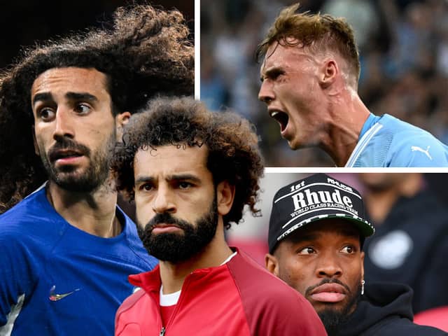 A compilation image of Marc Cucurella, Mo Salah, Cole Palmer, and Ivan Toney. With the summer transfer deadline looming, a whole host of Premier League clubs could look to secure late deals.