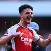 Arsenal midfielder Declan Rice. The England international signed for the Gunners this summer, and already looks to be one of the best Premier League acquisitions of the summer transfer window.