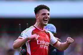Arsenal midfielder Declan Rice. The England international signed for the Gunners this summer, and already looks to be one of the best Premier League acquisitions of the summer transfer window.