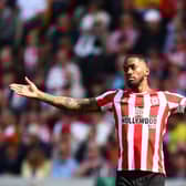 : Ivan Toney of Brentford reacts during the Premier League match between Brentford FC and Nottingham Forest (Photo by Clive Rose/Getty Images)