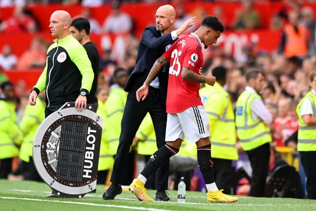 Erik Ten Hag has frozen Jadon Sancho out of the set up at Man Utd. (Getty Images)