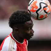 Arsenal winger Bukayo Saka. The England international is a major doubt for Saturday’s Premier League clash against Bournemouth