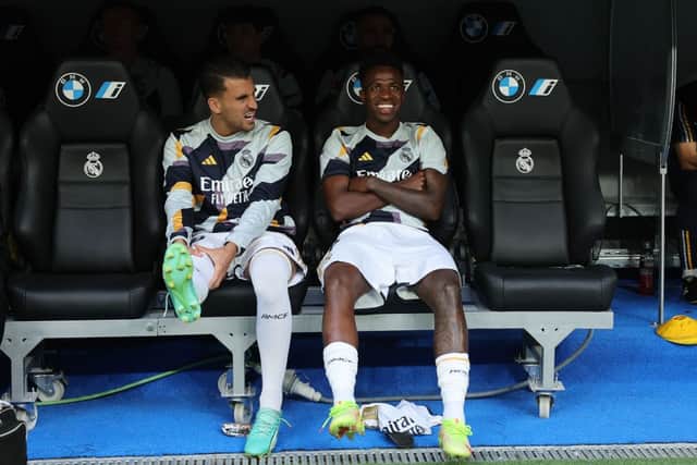 Real Madrid duo Dani Ceballos and Vinicius Junior. The former has been linked with Aston Villa as part of today’s Premier League transfer rumours. 