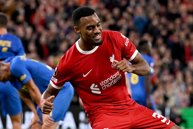 Ryan Gravenberch hit the woodwork with a close range shot for Liverpool against Brighton 