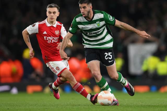 Gonçalo Inácio in action against Arsenal in the Europa League last year