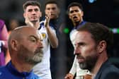 A composite image of Steve Clarke, Billy Gilmour, Jude Bellingham, and Gareth Southgate. All four feature in this week’s edition of The Rebound, focusing on the current international break.
