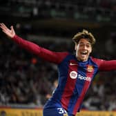 Barcelona forward Marc Guiu. The teenager scored on his debut for the Catalan giants on Sunday evening, sealing a 1-0 win over Athletic Bilbao