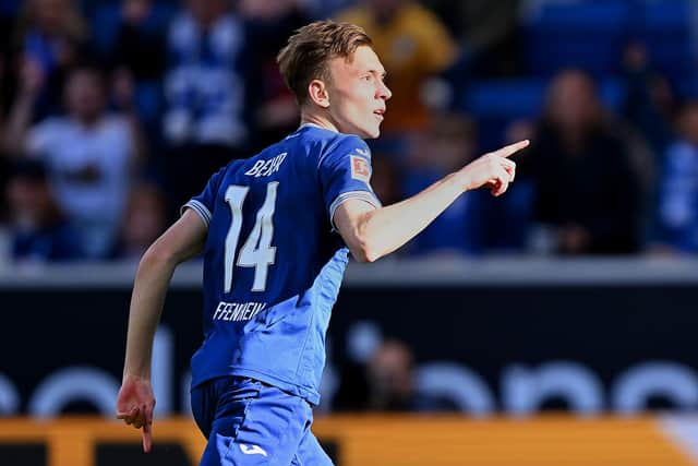 Hoffenheim striker Maximilian Beier. The player has been linked with Everton recently, and could prove to be a smart addition for the Toffees.