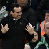 Aston Villa manager Unai Emery. The Villans host Luton Town in the Premier League on Sunday afternoon