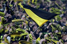 Borussia Dortmund fans. Supporters of the German club carried out a protest against UEFA during their Champions League win over Newcastle United on Tuesday night. 