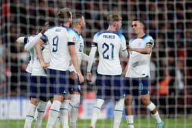 England players at Wembley. Check out all the latest Three Lions team news, injury updates, and predicted XI ahead of their European Championship qualification game against North Macedonia on Monday.