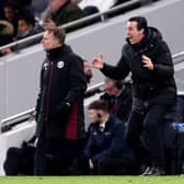 Aston Villa manager Unai Emery. The Villans travel to face Bournemouth in the Premier League on Sunday.