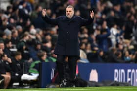 Tottenham manager Ange Postecoglou. Spurs have been linked with a potential swoop for Al-Ittihad winger Jota in recent days