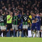 Brighton players. The Seagulls face Brentford in the Premier League in midweek