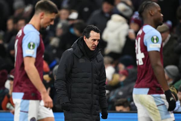 Aston Villa manager Unai Emery. Villa host Manchester City in the Premier League in midweek.