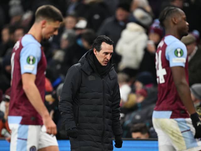 Aston Villa manager Unai Emery. Villa host Manchester City in the Premier League in midweek.
