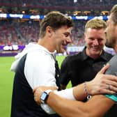 Chelsea manager Mauricio Pochettino and Newcastle United manager Eddie Howe. Both clubs have been linked with Bayer Leverkusen defender Jonathan Tah recently.