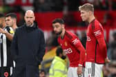 Manchester United manager Erik ten Hag with players Bruno Fernandes and Rasmus Hojlund. The Red Devils have been linked with a swoop for RB Leipzig striker Lois Openda.