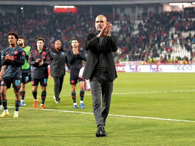 Man City manager Pep Guardiola. City host Crystal Palace in the Premier League on Saturday.