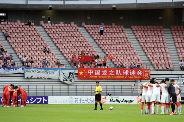 The Hong Kong national football team prepare for a match against China. The two sides met on New Year's Day, with Hong Kong recording a victory over their neighbours for the first time in 29 years. 