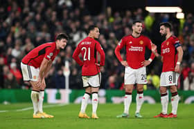 Manchester United defender Harry Maguire and teammates. The defender could be in line to return against Tottenham Hotspur this weekend.