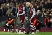 West Ham manager David Moyes with strikers Divin Mubama and Danny Ings. The Hammers have been linked with a move for Sunderland winger Jack Clarke in recent days.