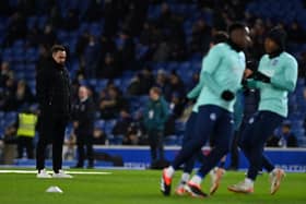 Brighton manager Roberto de Zerbi. Albion play Luton Town in the Premier League on Tuesday evening.