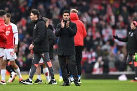 Arsenal manager Mikel Arteta. The Gunners face Nottingham Forest on Tuesday evening.