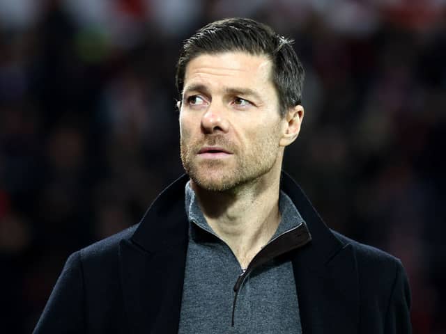 Bayer Leverkusen manager Xabi Alonso. The Spaniard has been touted as a potential managerial target for Liverpool.