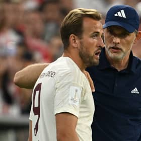 Bayern Munich manager Thomas Tuchel and striker Harry Kane. The German club could be facing the prospect of a first season without a Bundesliga title in 12 years. 