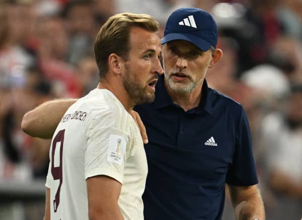 Bayern Munich manager Thomas Tuchel and striker Harry Kane. The German club could be facing the prospect of a first season without a Bundesliga title in 12 years. 