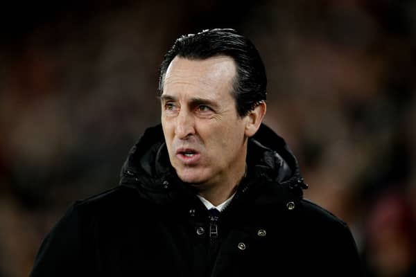 Aston Villa manager Unai Emery. The Villans face Fulham in the Premier League on Saturday afternoon. 