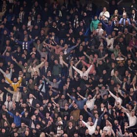 Leeds United fans at Stamford Bridge during Wednesday's FA Cup tie against Chelsea
