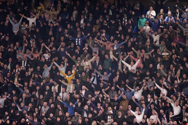 Leeds United fans at Stamford Bridge during Wednesday's FA Cup tie against Chelsea