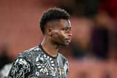 Arsenal winger Bukayo Saka. The England international is one of several injury doubts heading into Saturday's Premier League clash against Brentford.