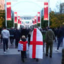 England supporters approach Wembley