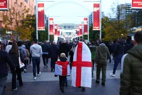 England supporters approach Wembley