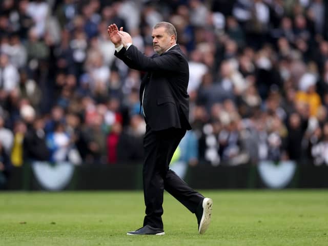 Tottenham manager Ange Postecoglou. Spurs face West Ham in the Premier League on Tuesday evening. 