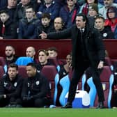 Aston Villa manager Unai Emery. The Villans face Manchester City in the Premier League on Wednesday evening. 