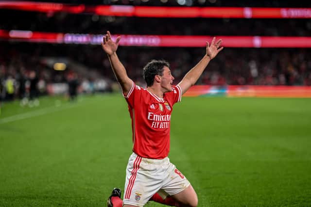 Benfica midfielder Joao Neves. The teenager has been linked with a move to Mancheter United, as detailed in today's Premier League transfer rumour round-up.