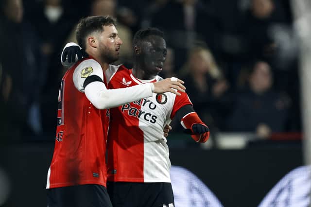 Newcastle United winger Yankuba Minteh - currently on loan at Feyenoord