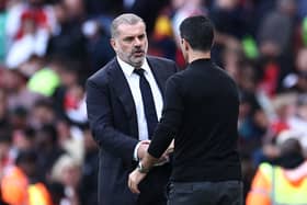 Tottenham manager Ange Postecoglou and Arsenal manager Mikel Arteta.