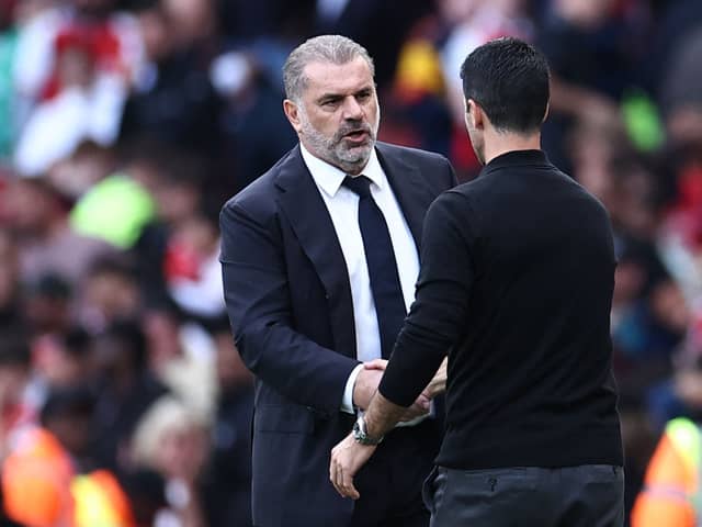 Tottenham manager Ange Postecoglou and Arsenal manager Mikel Arteta.